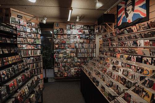 music store assorted case lot record store